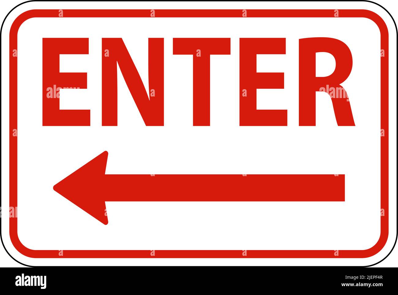 Enter Left Arrow Sign On White Background Stock Vector