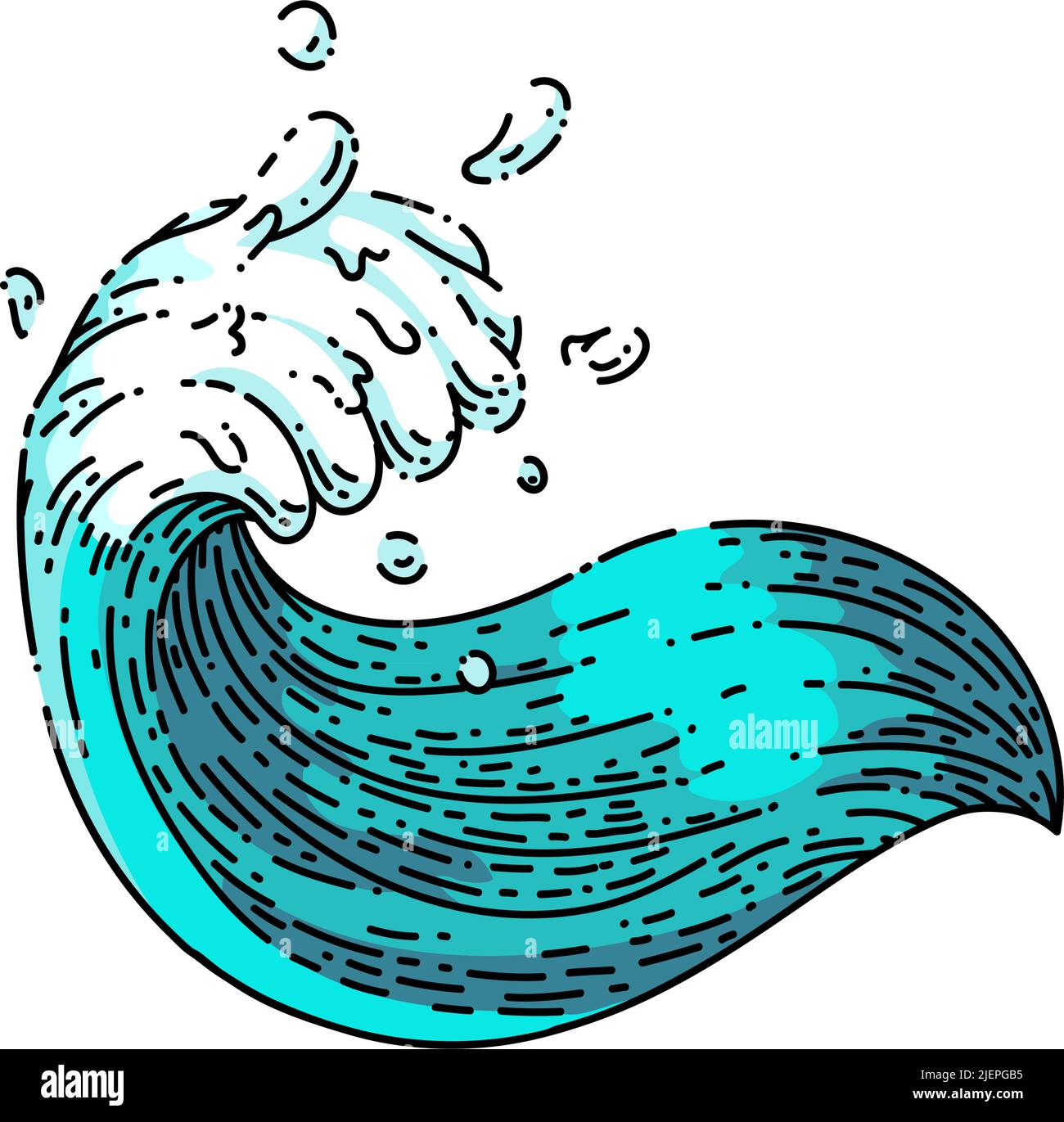 sea ocean waves sketch hand drawn vector Stock Vector Image & Art - Alamy