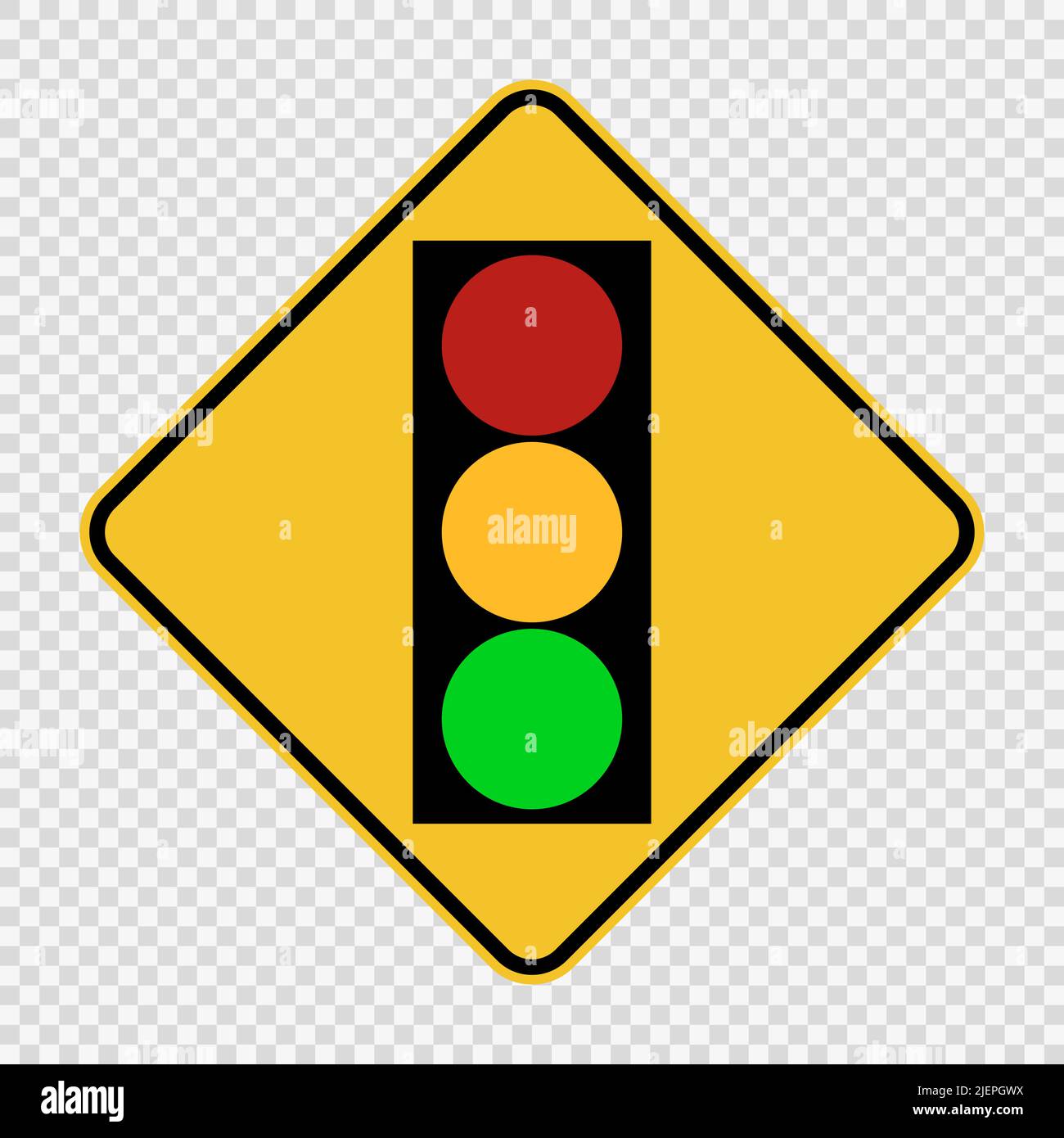 signal traffic light green yellow red sign on transparent background,vector illustration Stock Vector