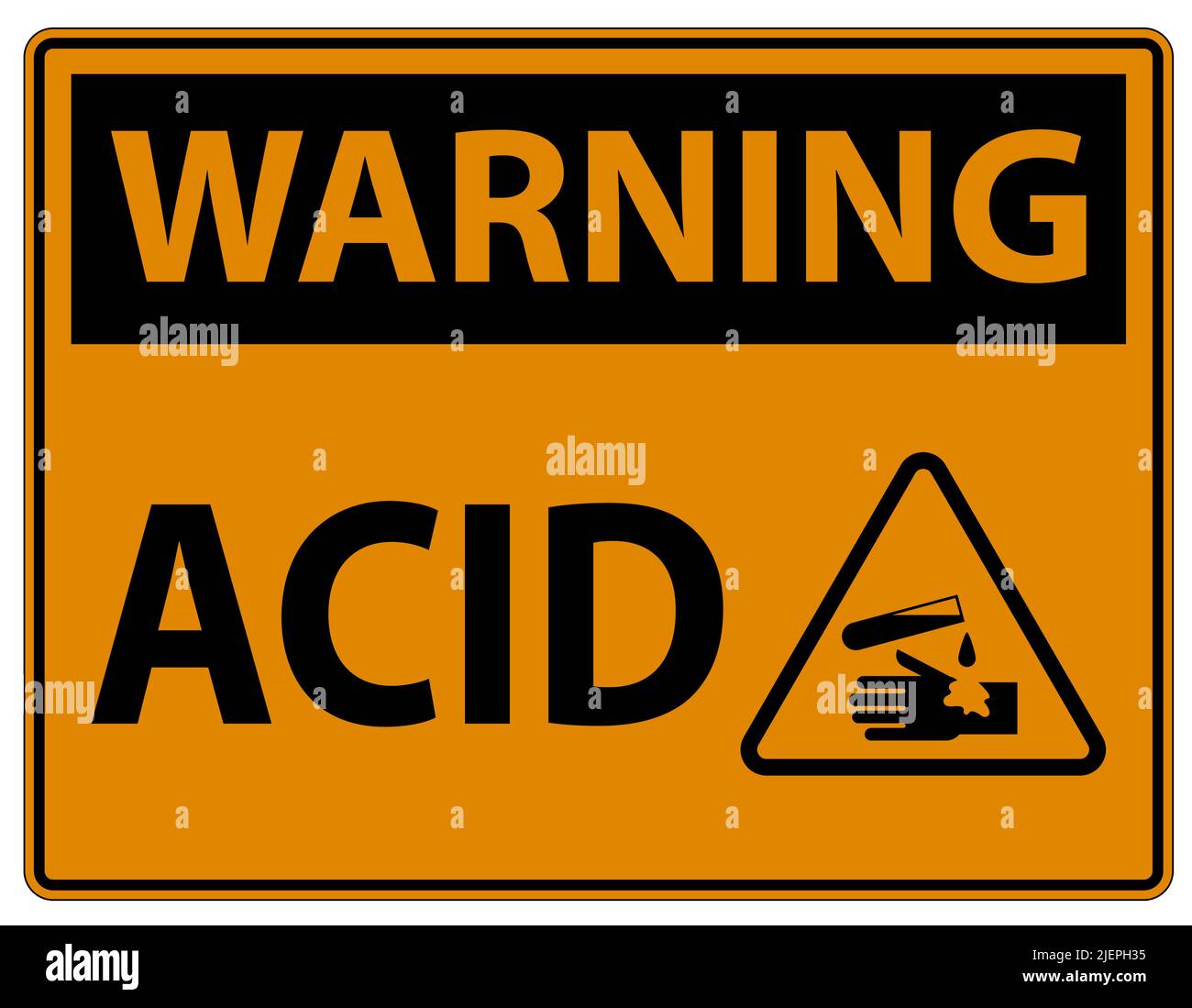 Label Acid Warning Sign On White Background Stock Vector Image & Art