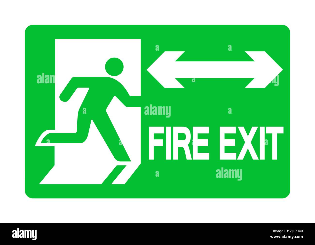 Exit Emergency Green Sign Isolate On White Background,Vector Illustration EPS.10 Stock Vector