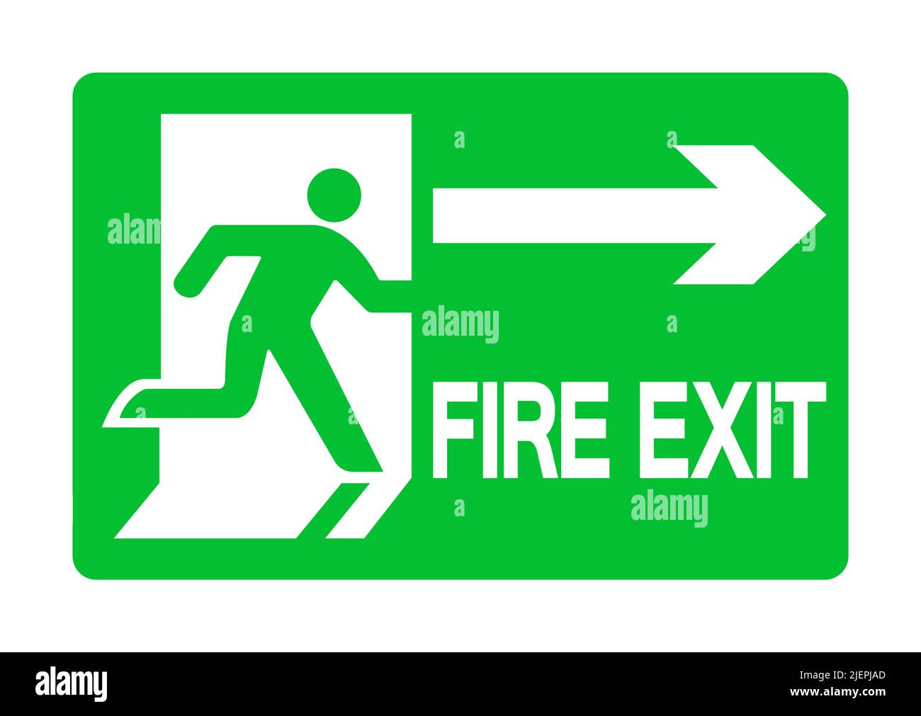 Exit Emergency Green Sign Isolate On White Background,Vector Illustration EPS.10 Stock Vector