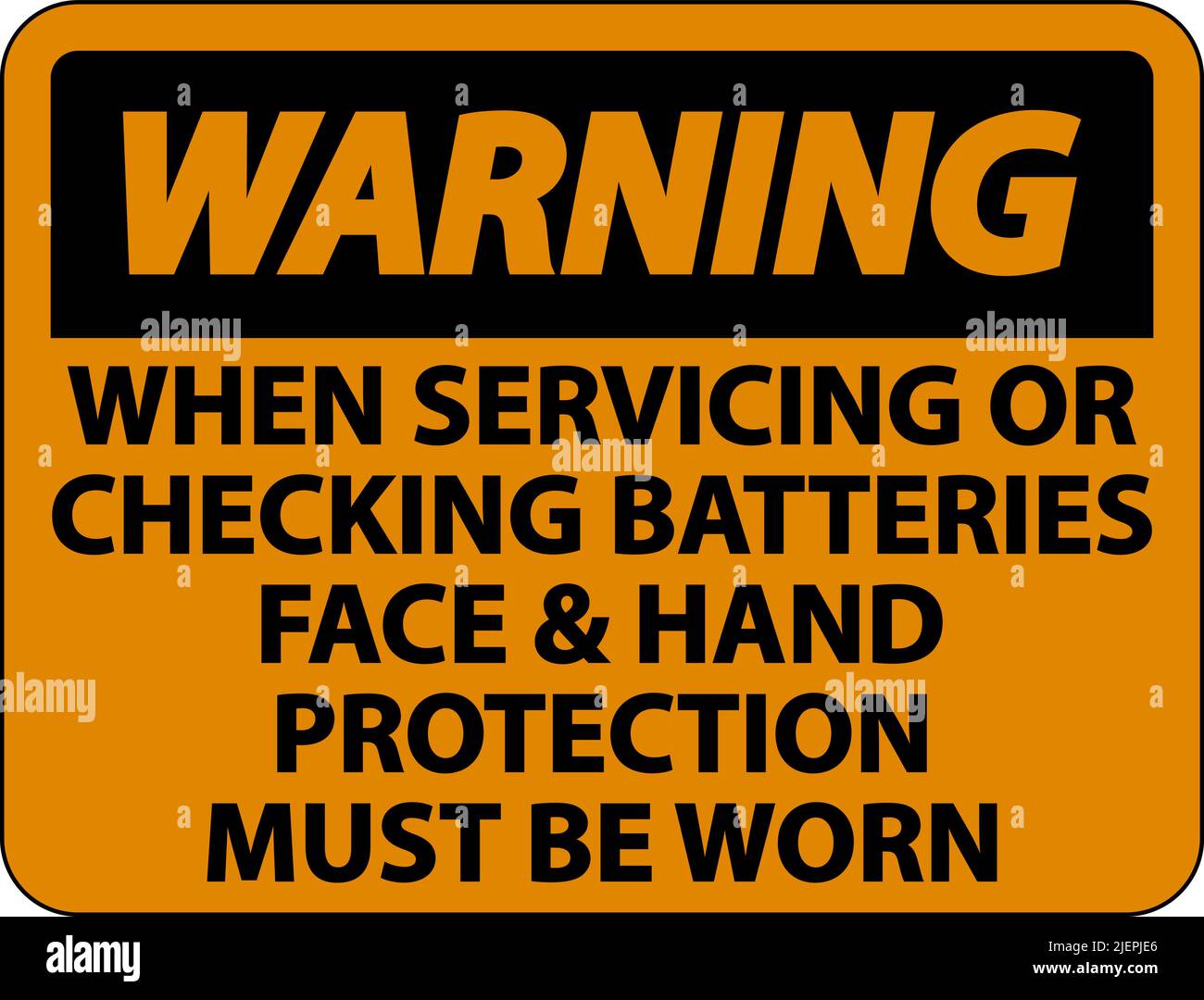 Warning When Servicing Batteries Sign On White Background Stock Vector