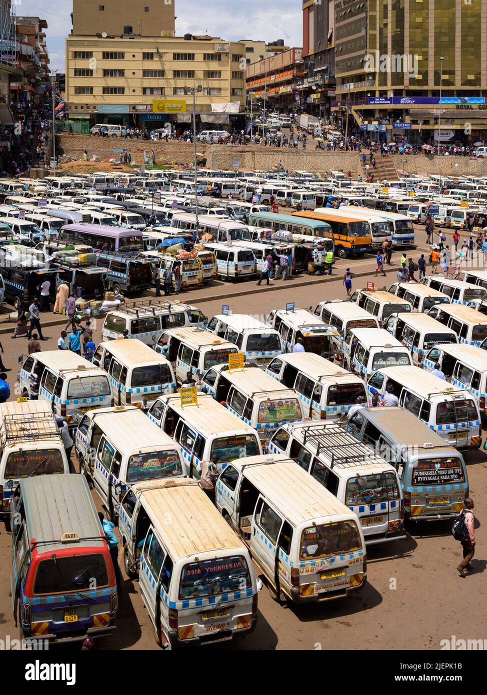 Kampala, Uganda May 20, 2022 Car park in Kampala. cloudy day in May