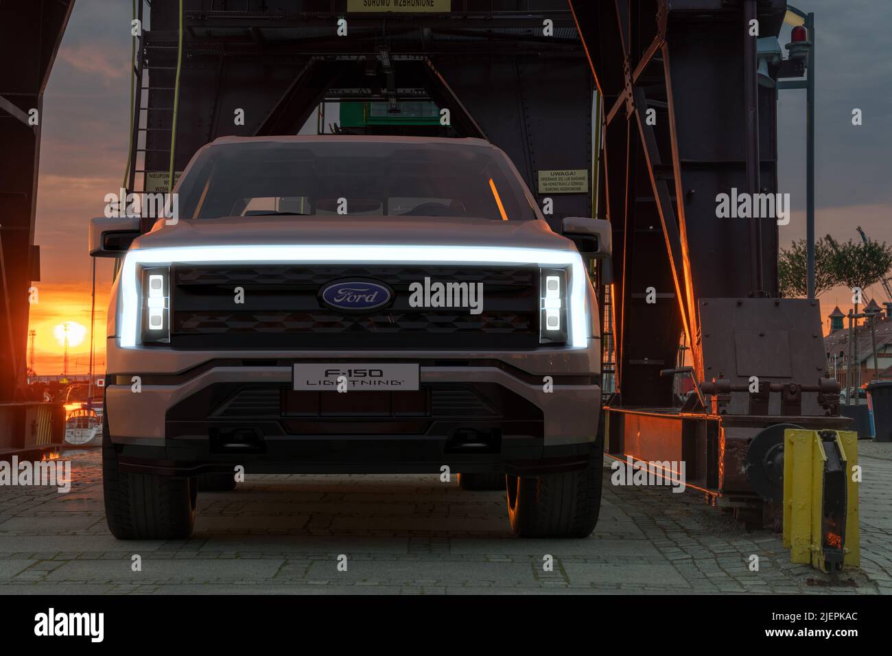 Ford F-150 Lightning Electric Truck Stock Photo