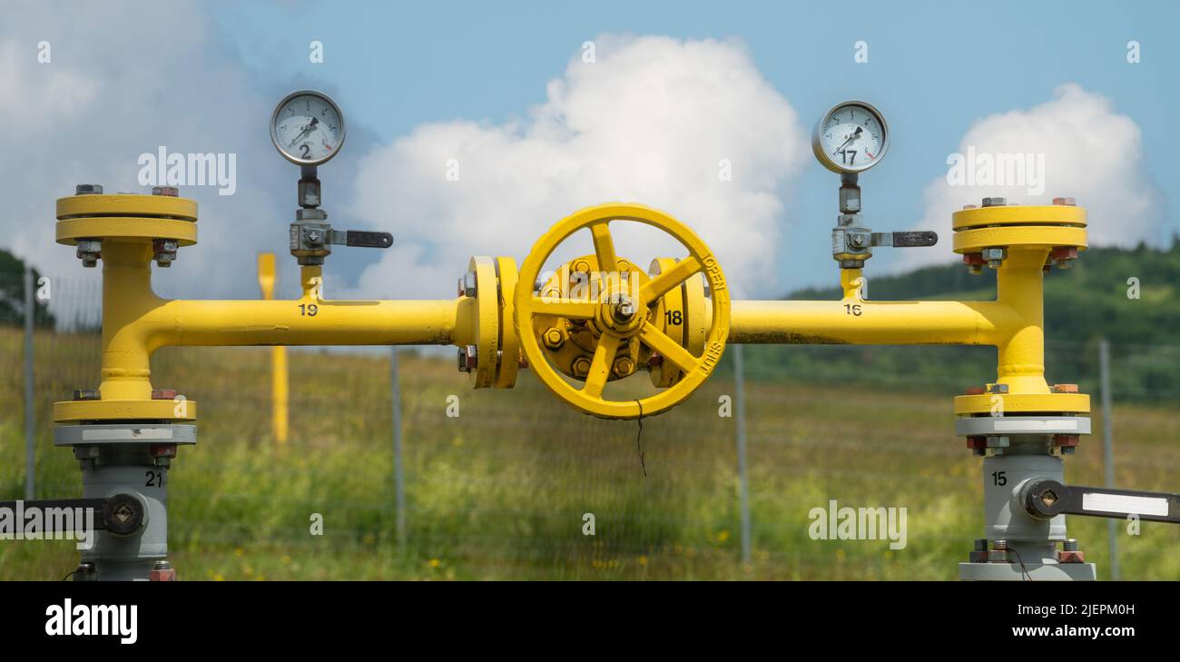 Gas valves in the transmission system Stock Photo Alamy