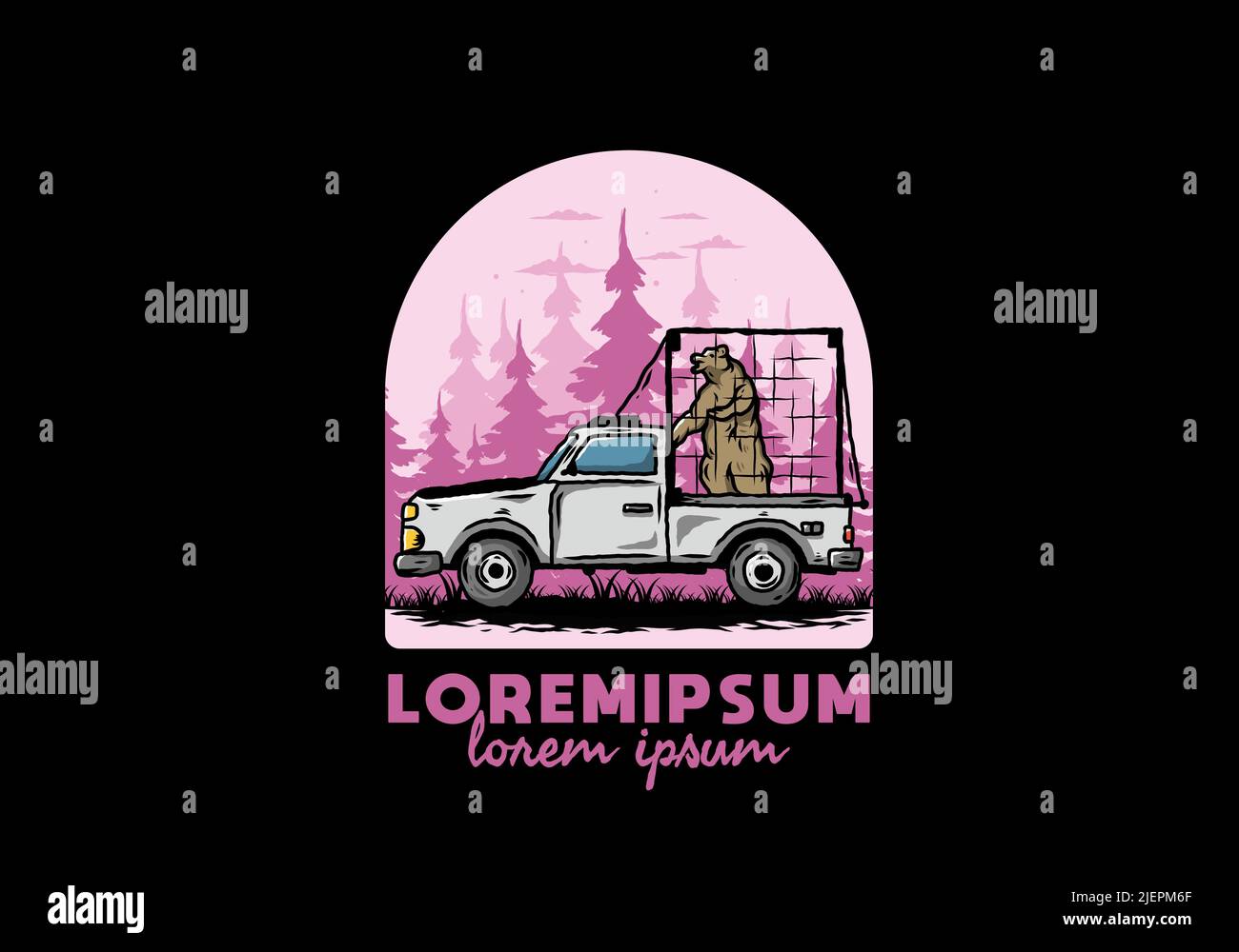 Illustration Of A Big Bear In Cage On Car Stock Vector Image Art Alamy