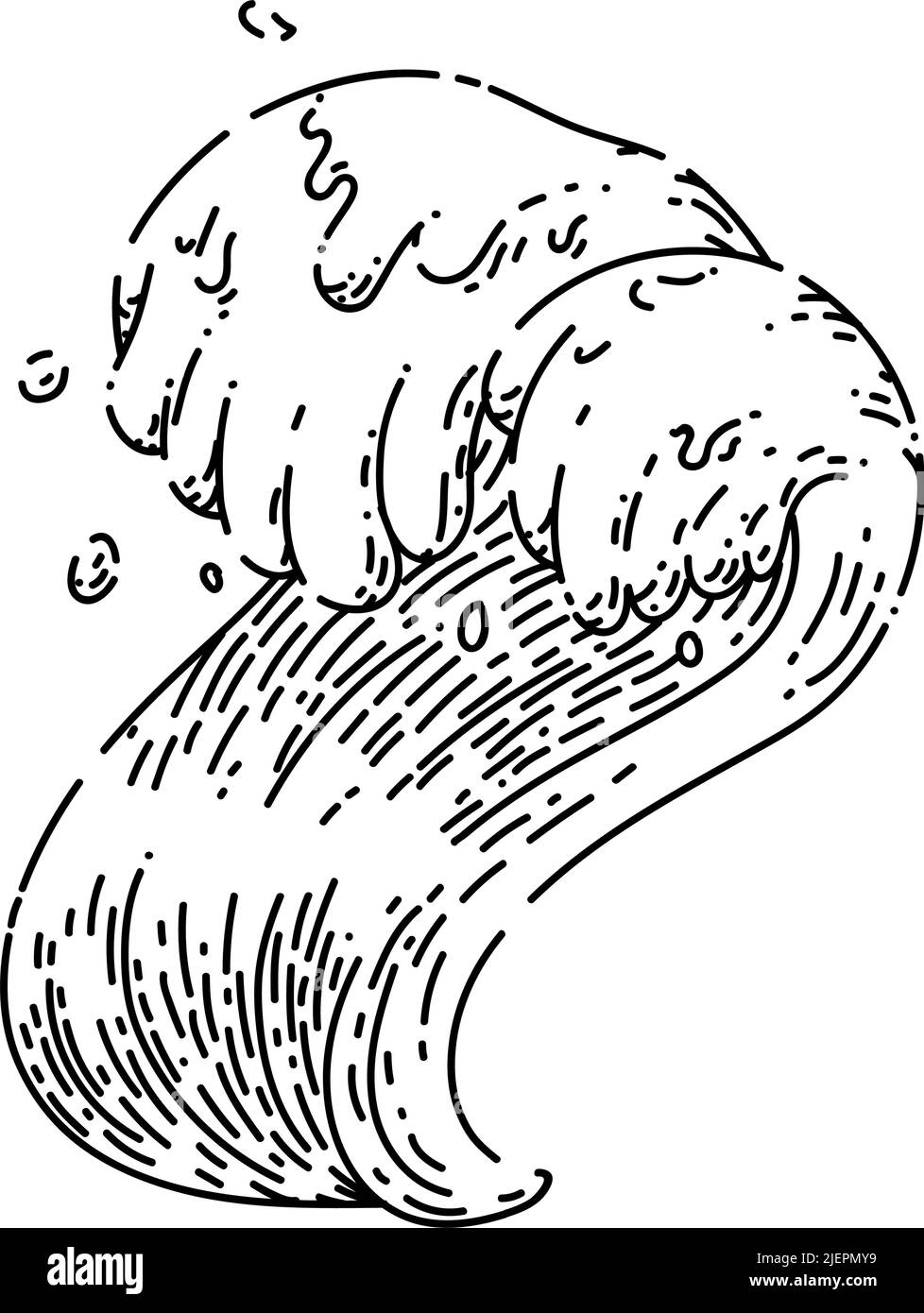 sea ocean waves sketch hand drawn vector Stock Vector Image & Art - Alamy