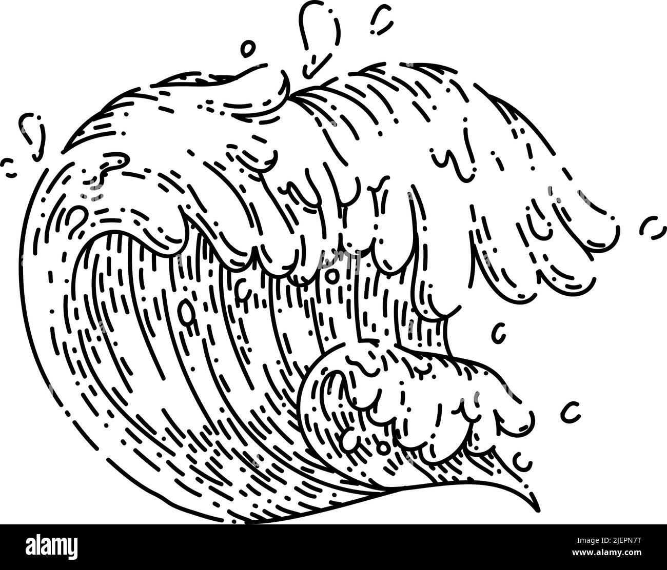 sea ocean waves sketch hand drawn vector Stock Vector Image & Art - Alamy