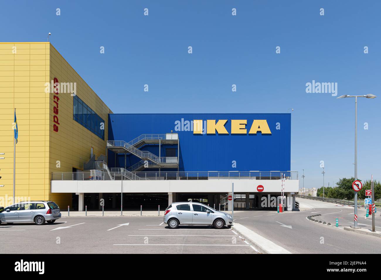 ALFAFAR, SPAIN - JUNE 06, 2022: Ikea is a Swedish multinational company that designs and sells furniture, kitchen appliances and home accessories Stock Photo