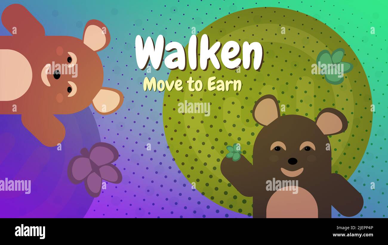Walken Web3 running app with fun game with different cute animals with Move  to Earn concept. Possibility of earning on NFT characters by playing the g  Stock Vector Image & Art -