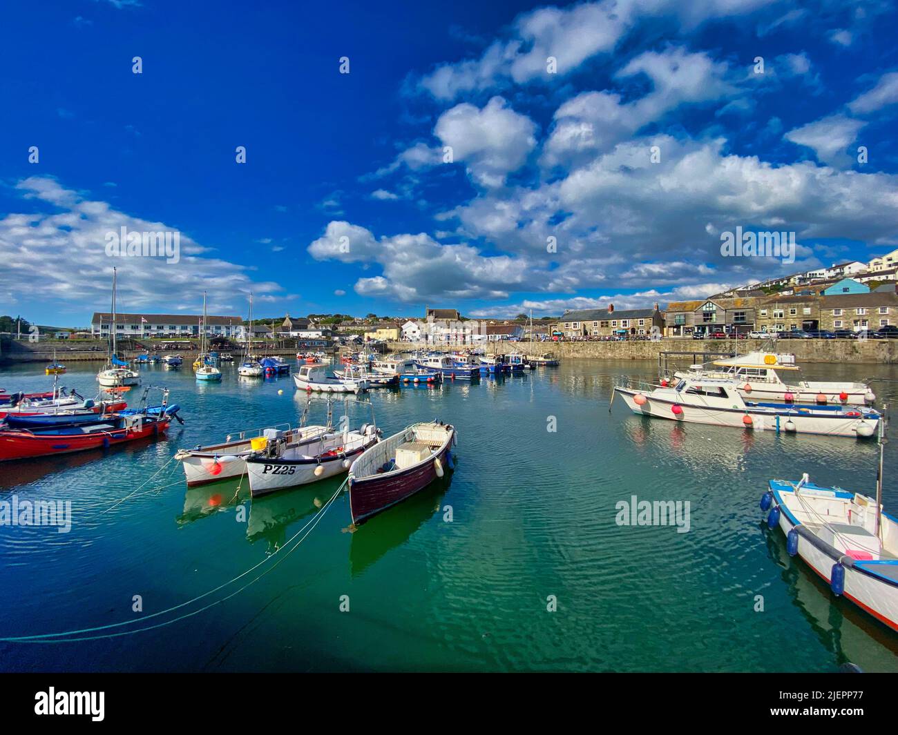 Porthleven Harbour and Village in Cornwall Stock Photo Alamy