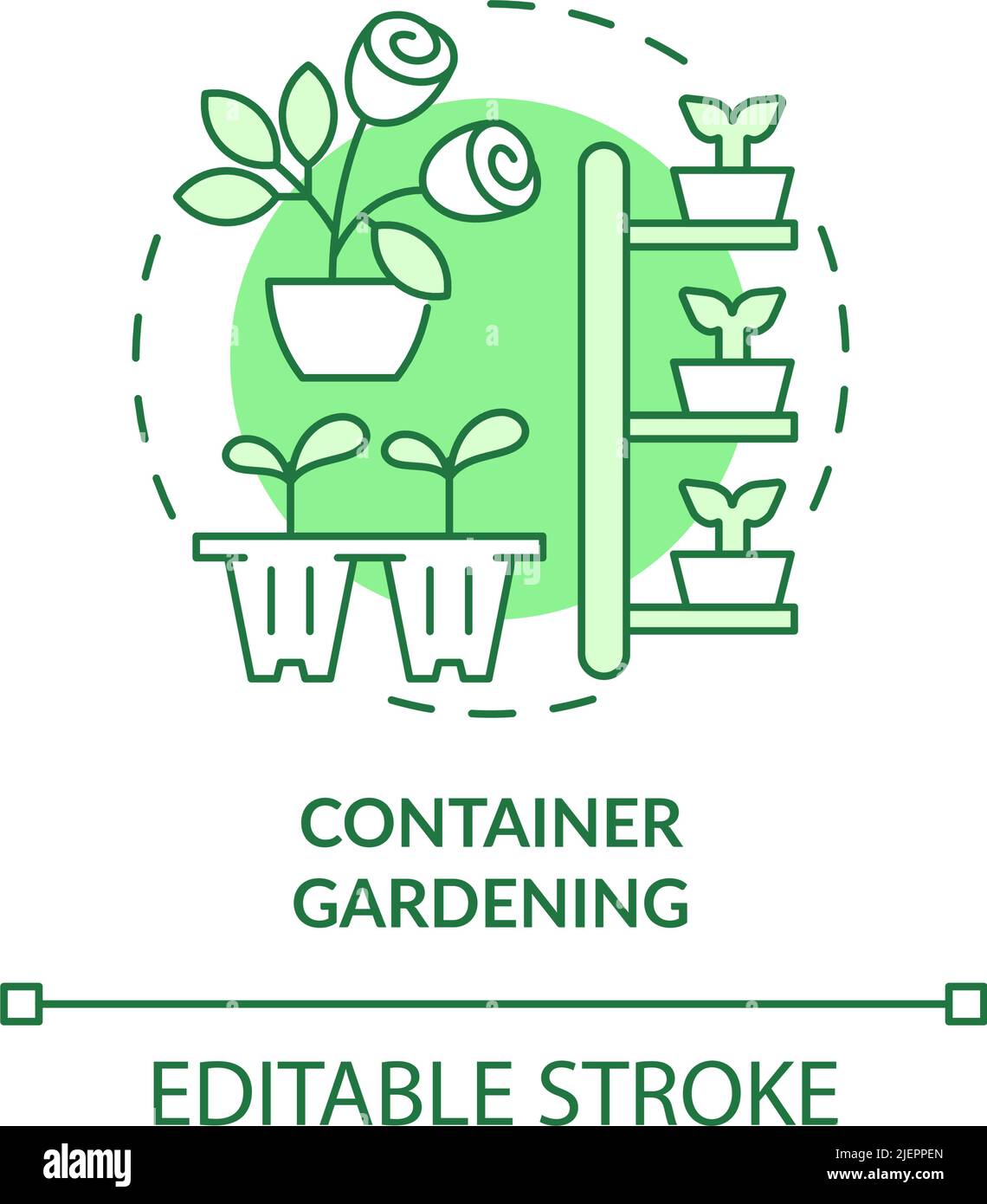 Container gardening green concept icon Stock Vector Image & Art Alamy