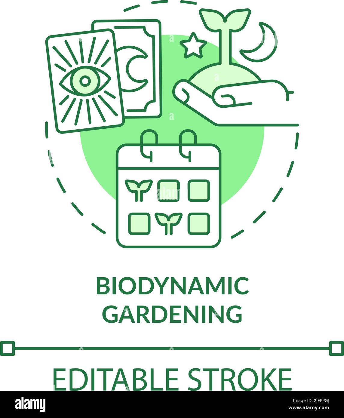 Biodynamic gardening green concept icon Stock Vector Image & Art - Alamy