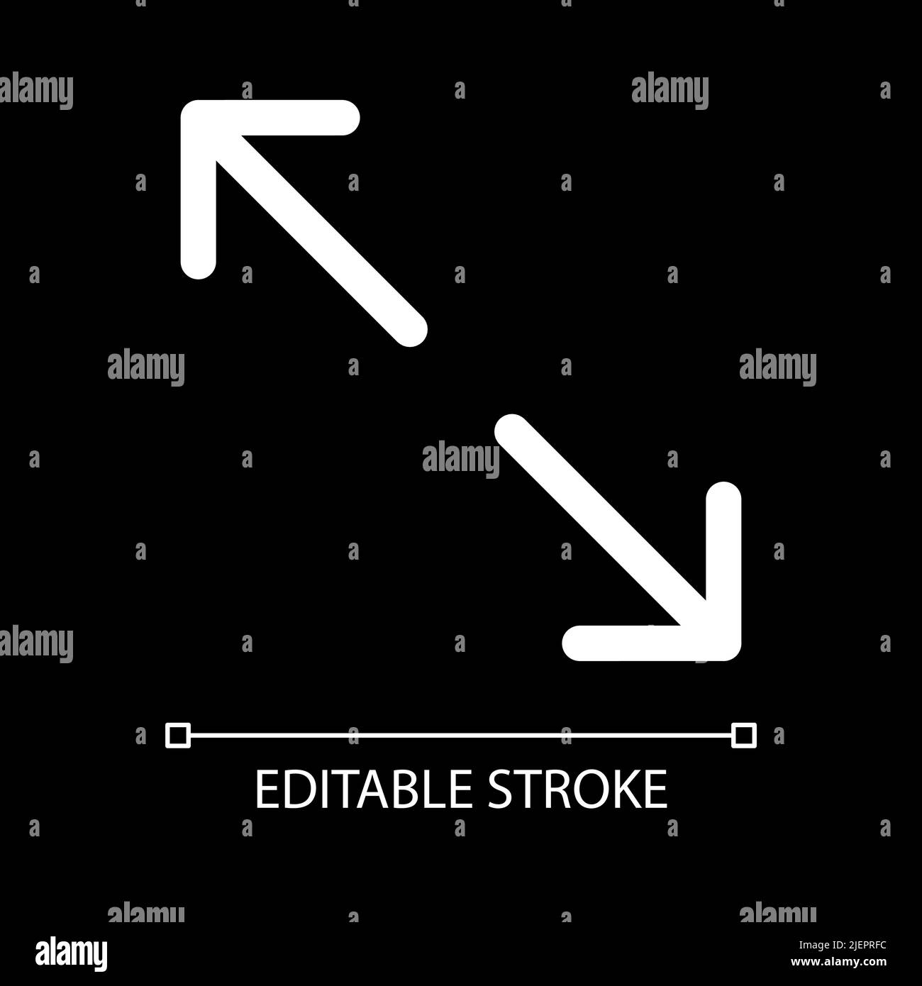 Enlargement white linear ui icon for dark theme Stock Vector