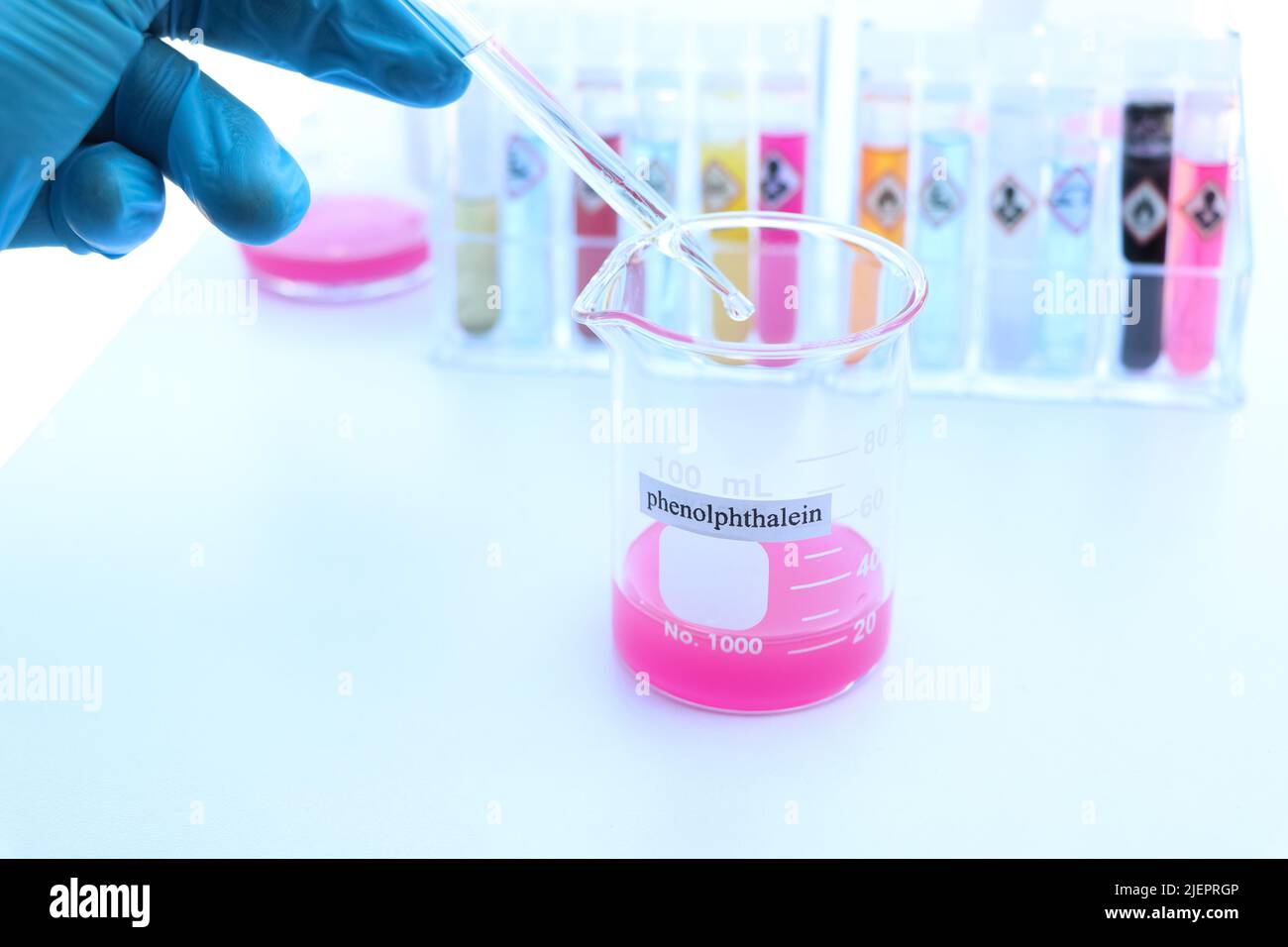 phenolphthalein use in laboratory or science education Stock Photo Alamy