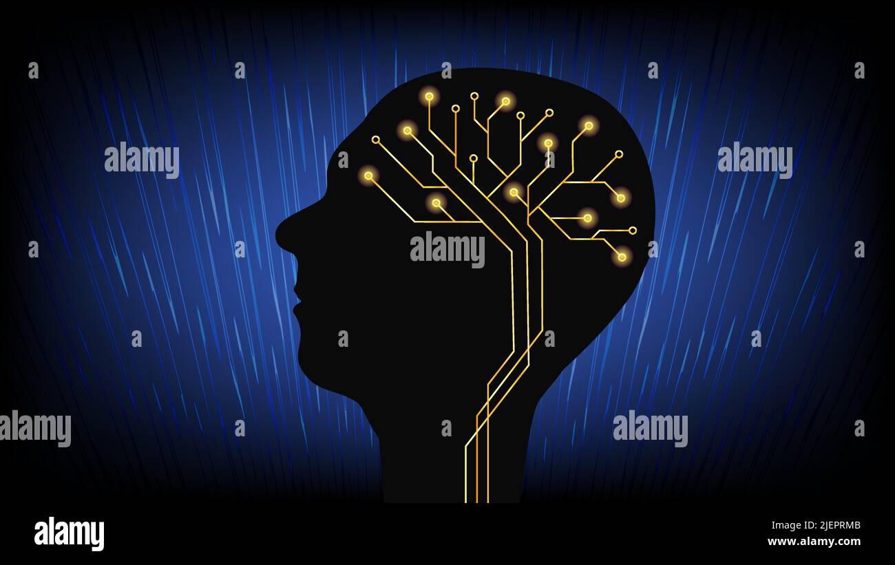 Human Head Profile With Brain
