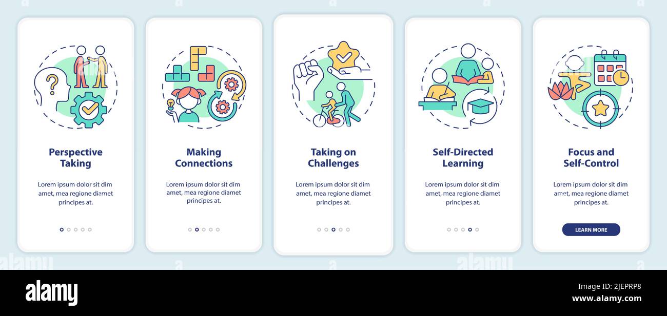 Skills for kids onboarding mobile app screen Stock Vector Image & Art ...
