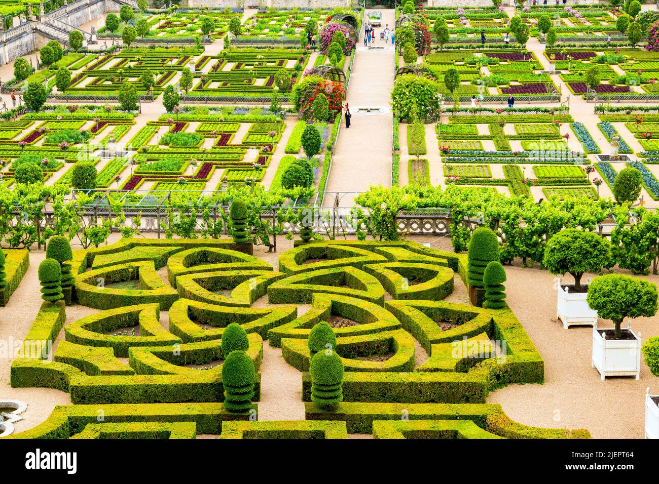 The Château de Villandry is a wonderful country residence located in Villandry, in the Indre-et-Loire department of France. The famous Renaissance gar Stock Photo