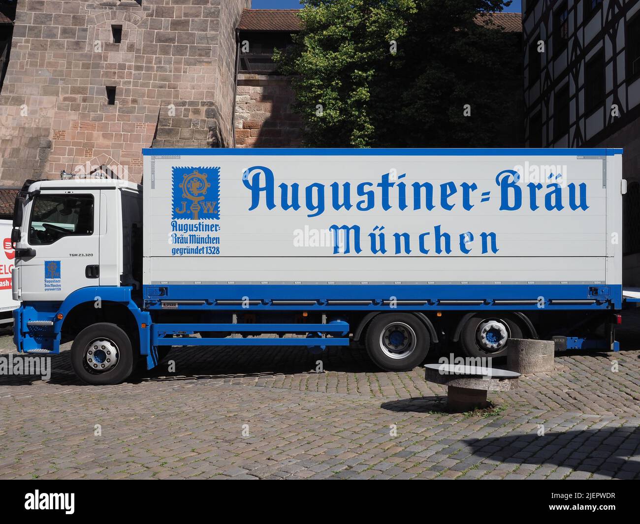MUENCHEN, GERMANY - CIRCA JUNE 2022: Augustiner Braeu delivery truck Stock Photo