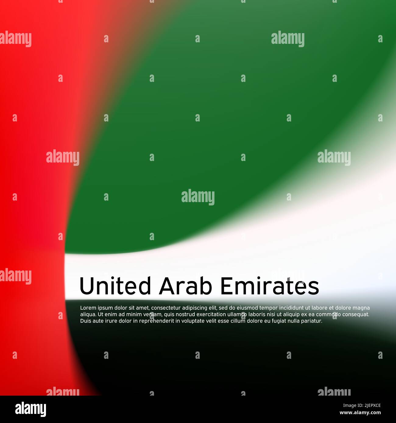 United Arab Emirates flag background. Blurred pattern in the colors of the uae flag, business booklet. National banner, poster of uae. State patriotic Stock Vector