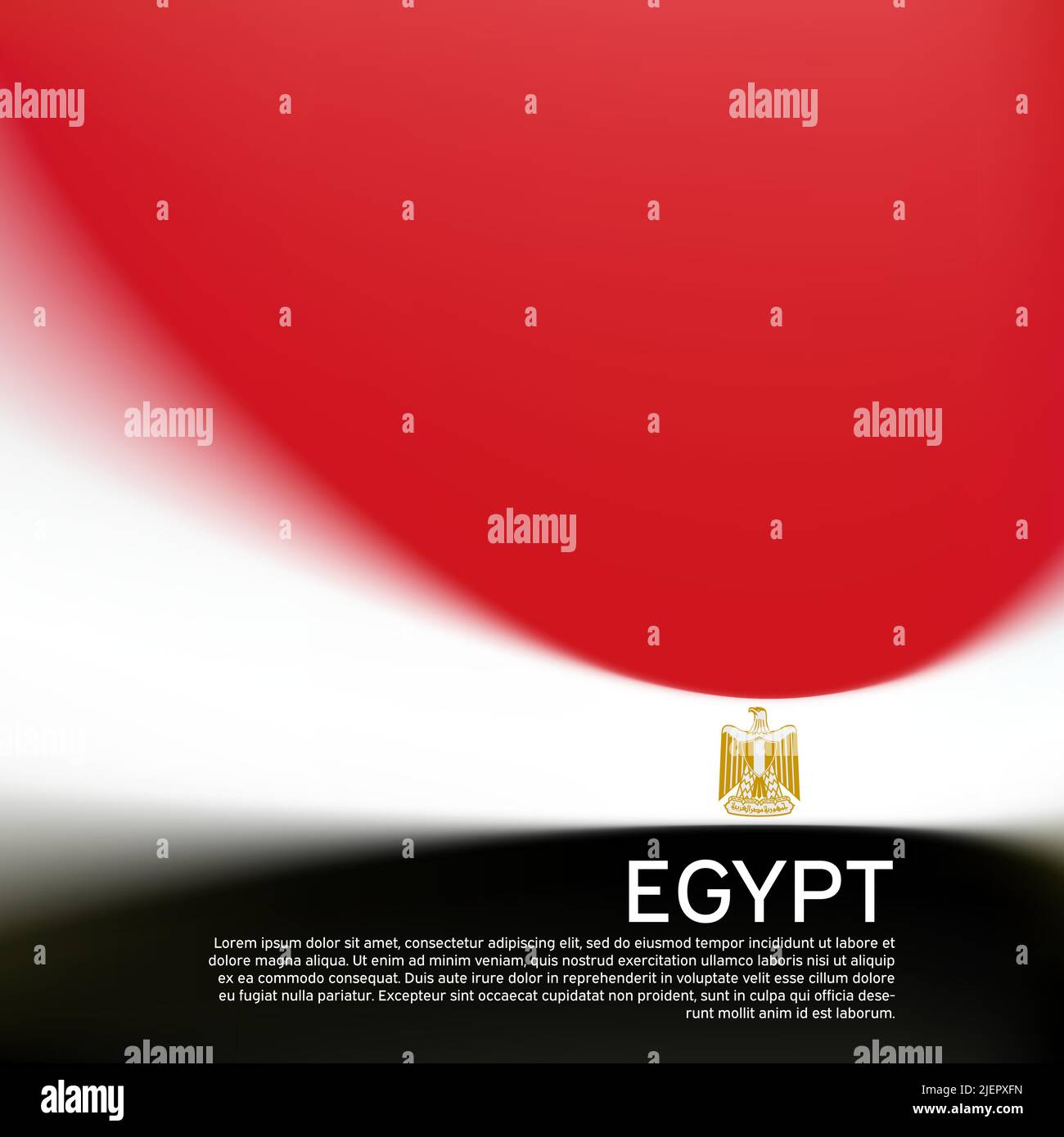 Egypt flag background. Blurred pattern in the colors of the egyptian