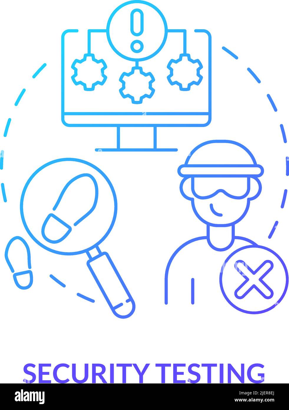 Security testing blue gradient concept icon Stock Vector Image & Art ...