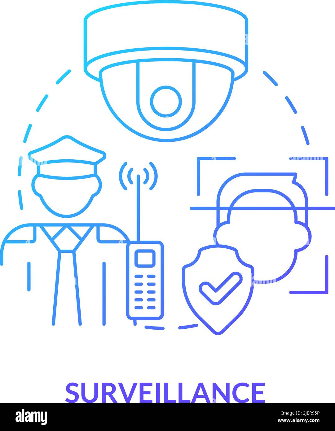 Surveillance blue gradient concept icon Stock Vector