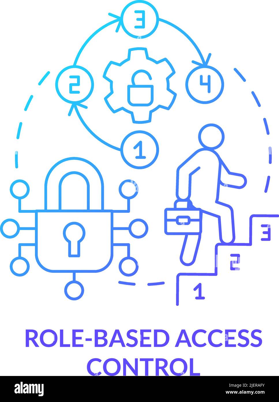 Role-based access control blue gradient concept icon Stock Vector
