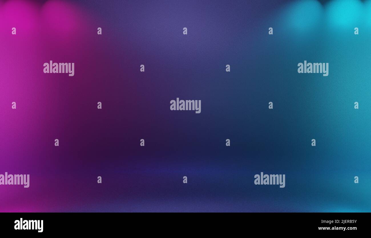 Simplet pink purple and blue, glowing gradient lights studio wall for text product advertisement and abstract background Stock Photo