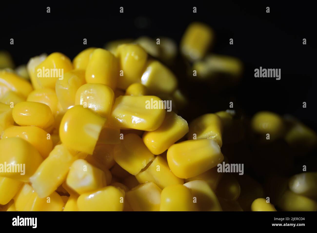 Boiled corn with light intimate Stock Photo