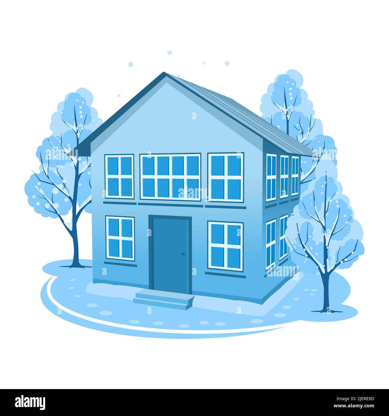 Winter landscape surrounded by trees Stock Vector Images - Alamy