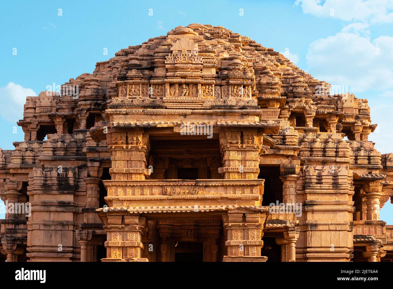 Temple dome of Saas bahu Temple, Gwalior Fort, Gwalior, Madhya Pradesh, India. Stock Photo