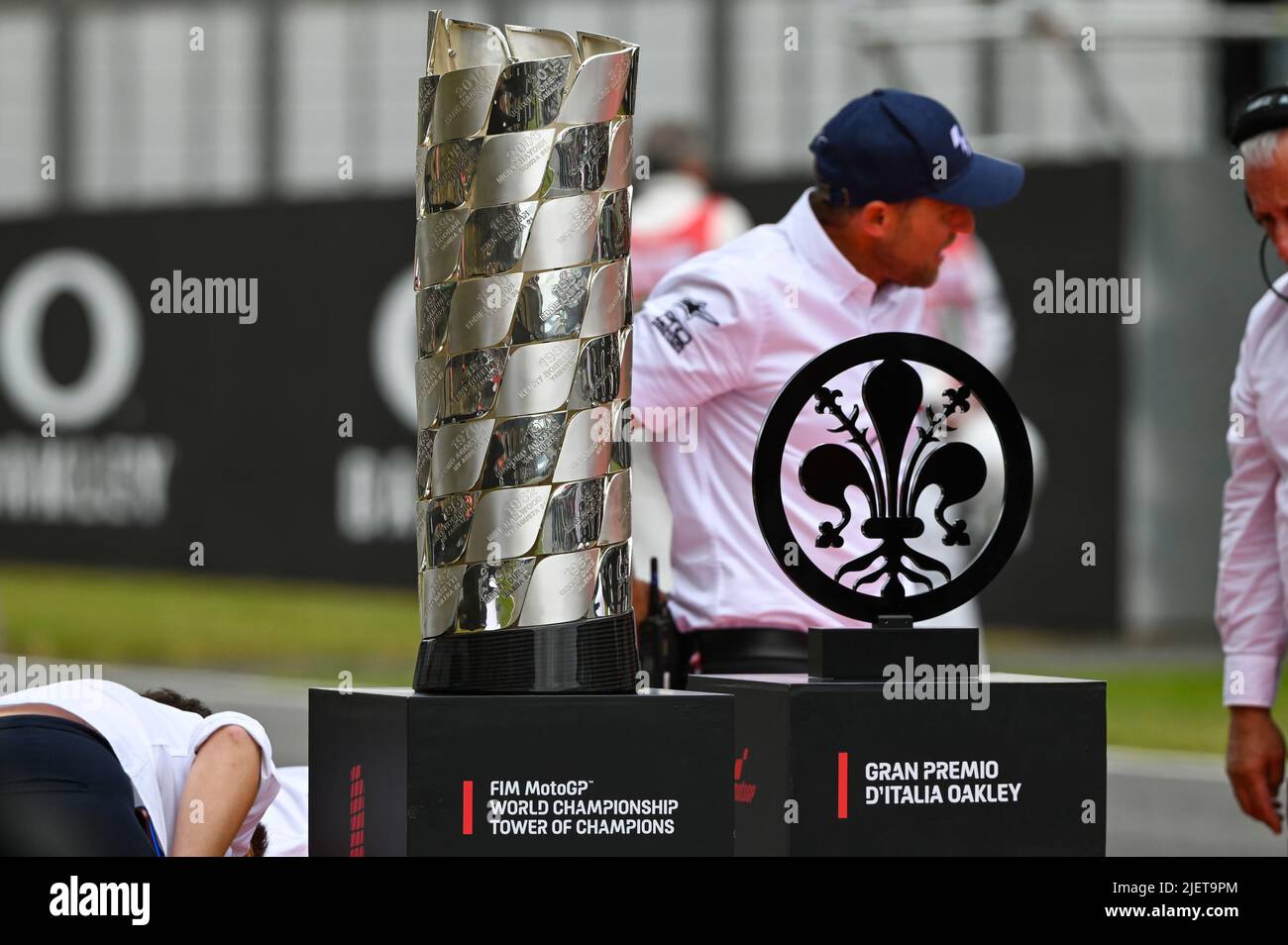 May 29, 2022, Scarperia (FI, Italy: Scarperia (FI), Italy, Mugello  International Circuit, May 29, 2022, MotoGP trophies during Gran Premio  dÃ¢â‚¬â„¢Italia Oakley Race - MotoGP World Championship. (Credit Image: ©  Alessio Marini/LPS