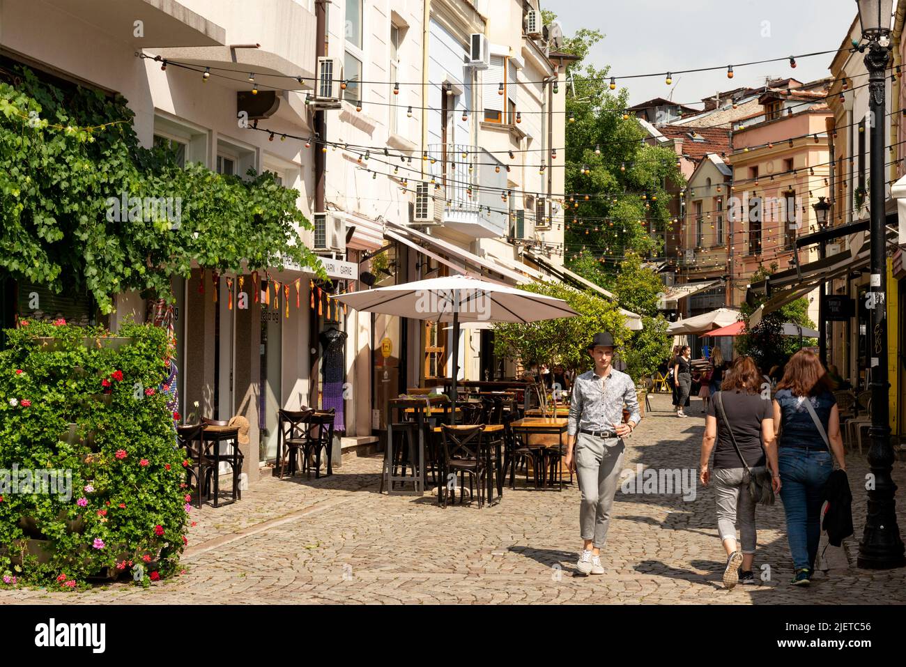 Kapana lively art district in Plovdiv, Bulgaria, Eastern Europe, Balkans, EU Stock Photo