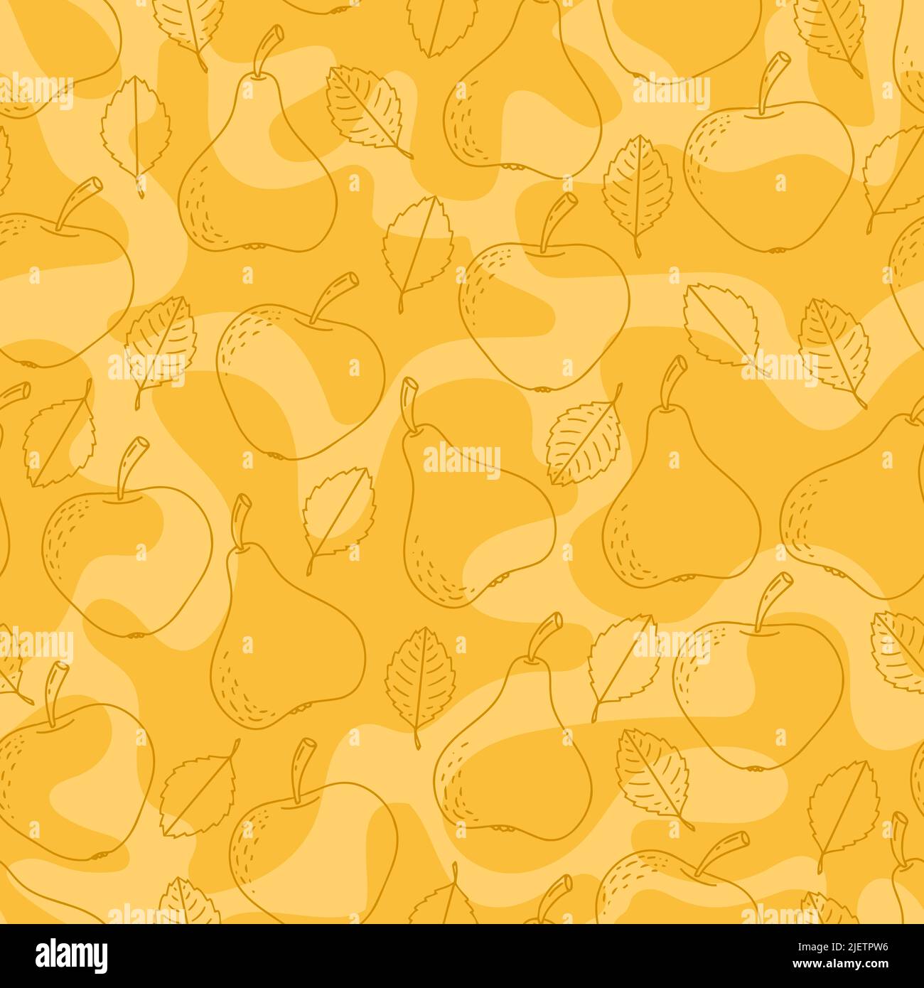 seamless pattern hand drawn doodle apple and pear fruits Stock Vector ...