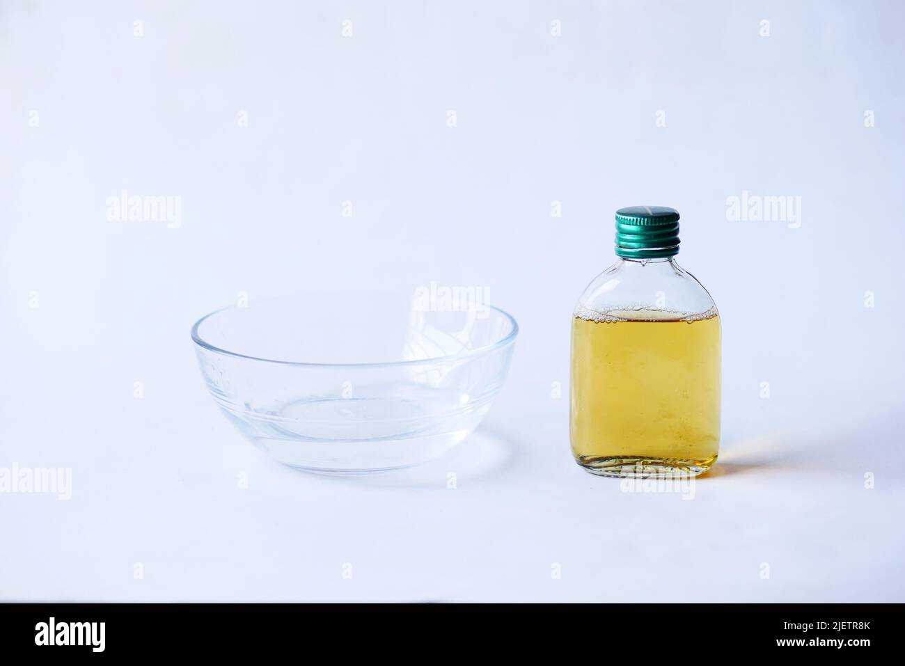 antiseptic liquid on white background with copy space  Stock Photo
