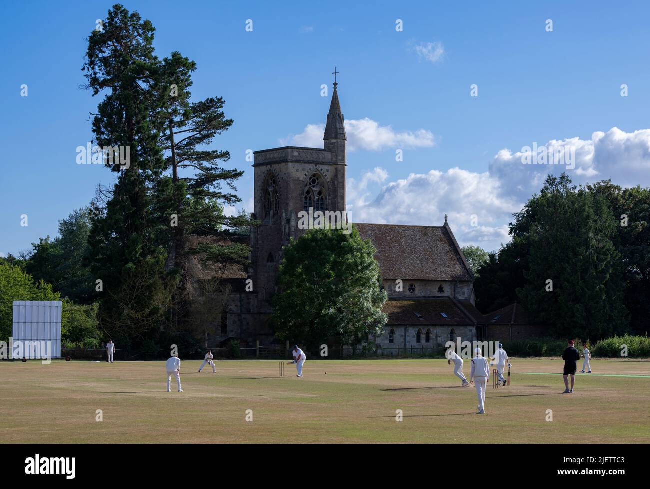 Cricket match at Salisbury, Wiltshire, England. Stock Photo