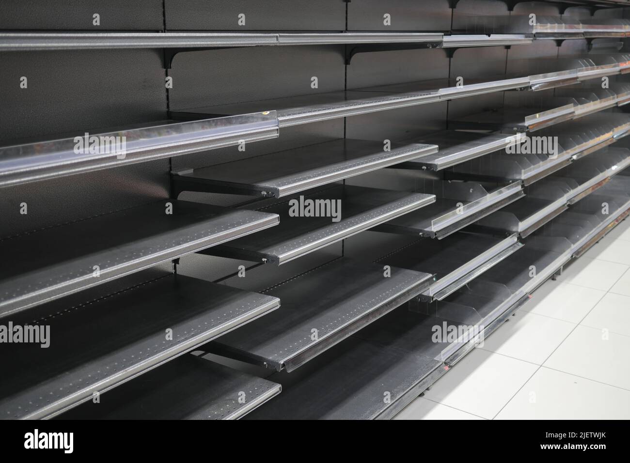 empty shelves at a department store Stock Photo Alamy