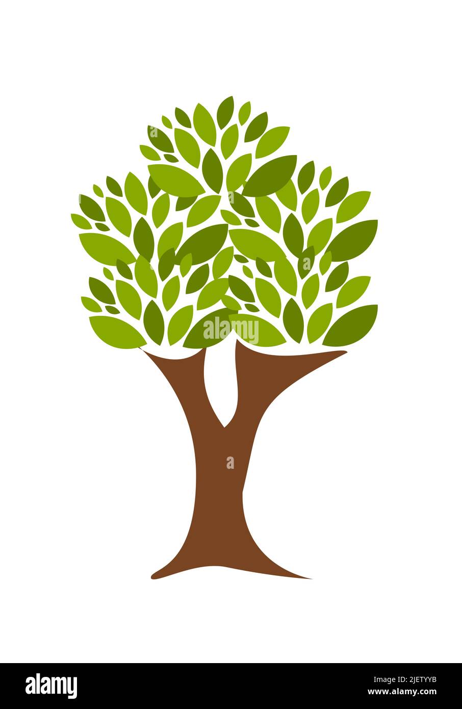 Big tree with green leaves isolated Stock Vector Image & Art - Alamy