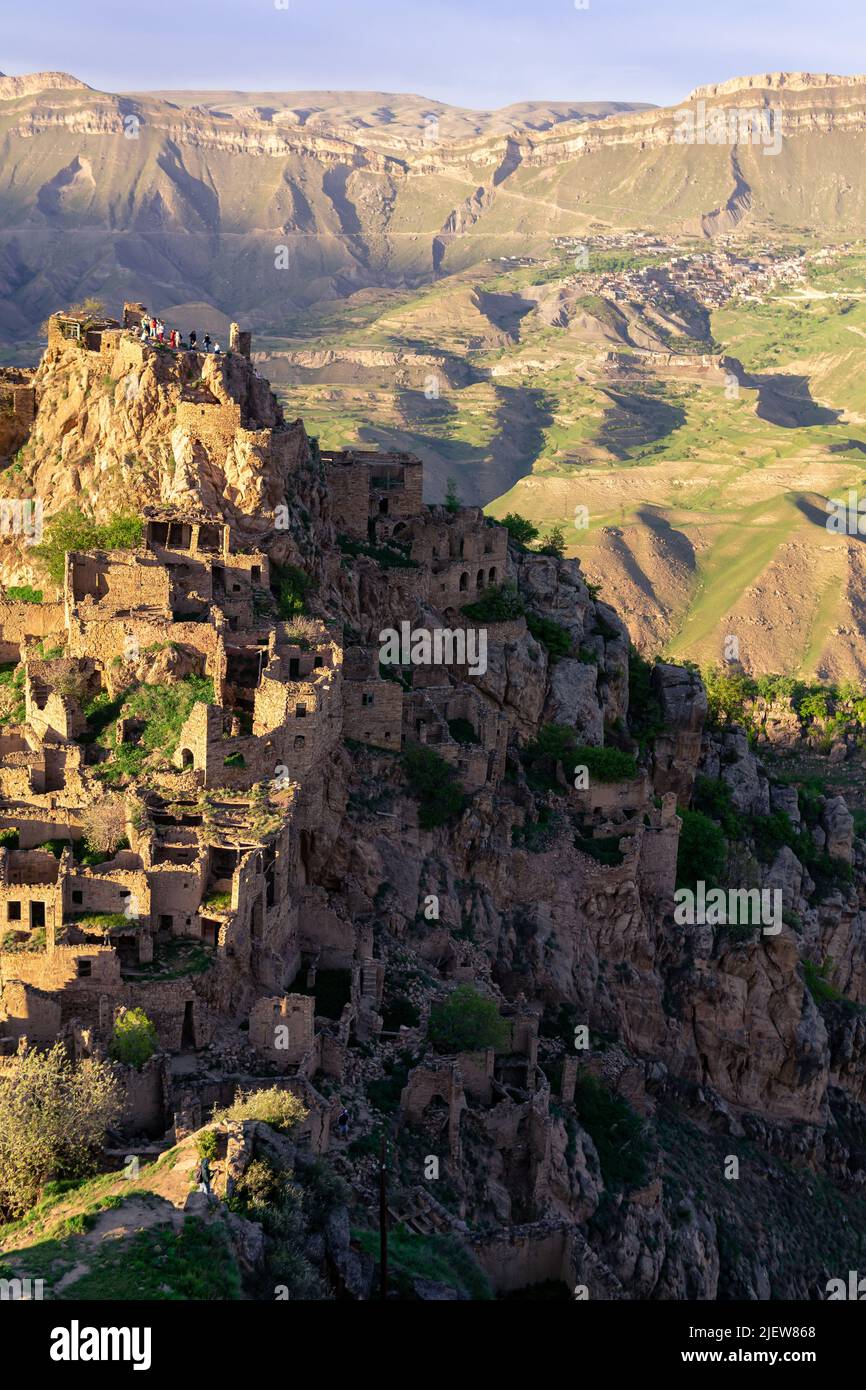 Gamsutl Russia May 15 2022 Aerial View Of The Abandoned Village On 
