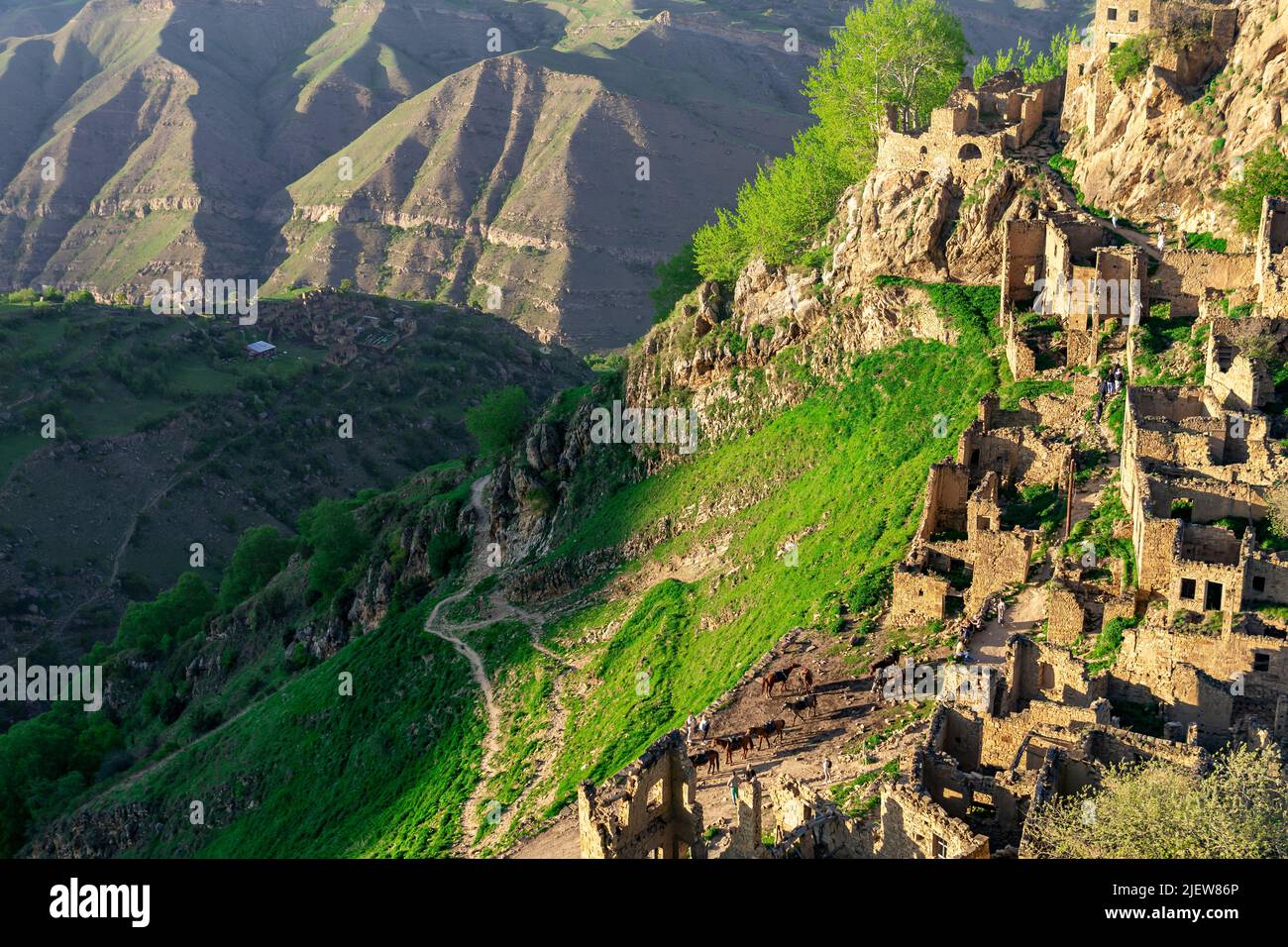 Gamsutl Russia May 15 2022 View Of The Abandoned Mountain Villages 