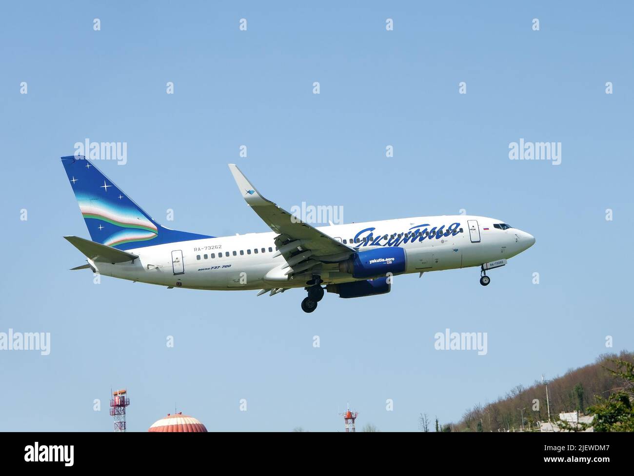 Sochi, Russia - April 22 , 2022: Yakutia Airlines, Boeing 737-700 Stock Photo