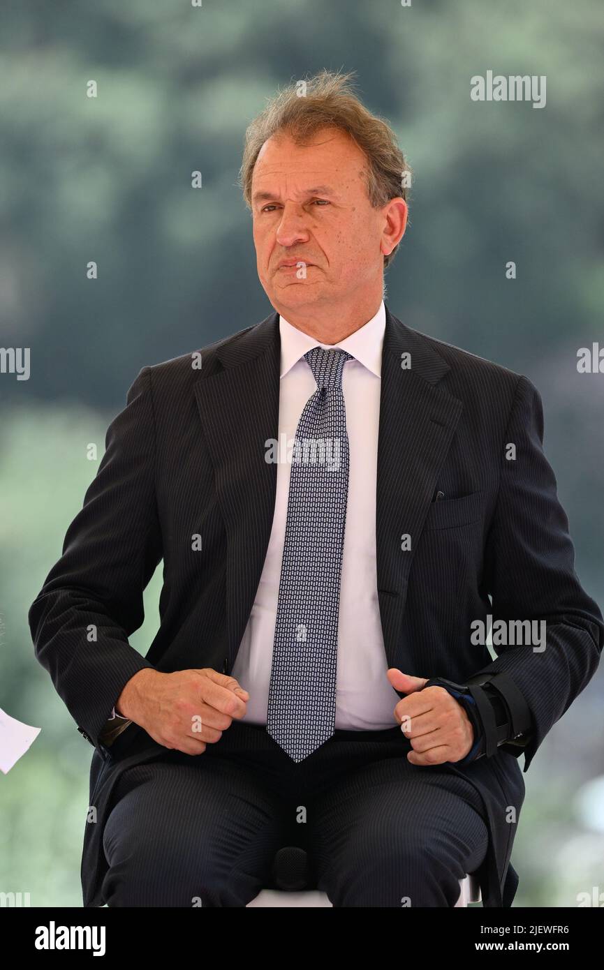 Rome, Italy, 28 June 2022, Vito Cozzoli president of Sport and Salute during the presentation conference of the World Street Skateboarding Rome 2022 at the Parco del Colle Oppio in Rome on June 28, 2022 Stock Photo