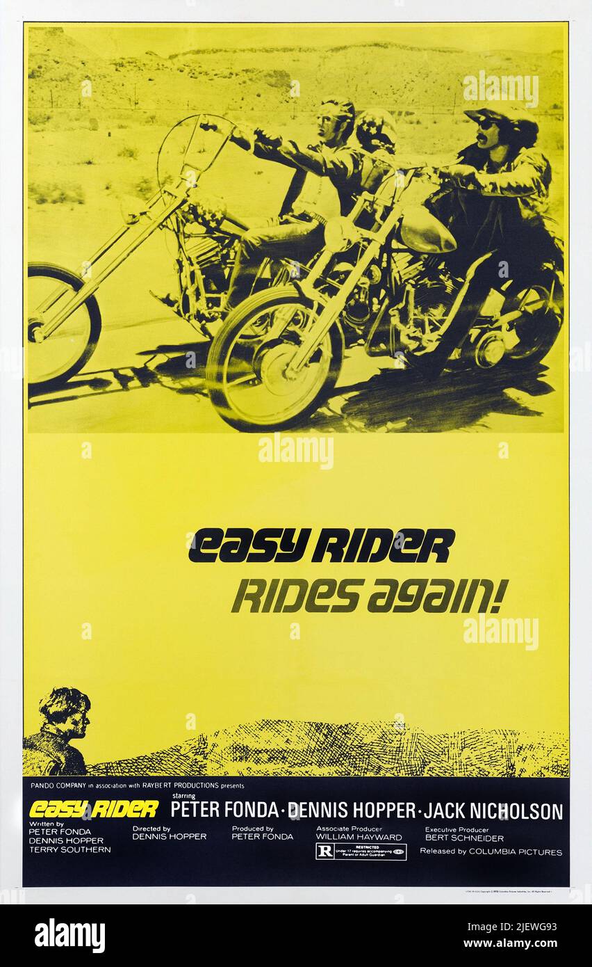 Easy Rider Motorcycle Biker Club  1970's  Vintage Looking Travel Decal Sticker 