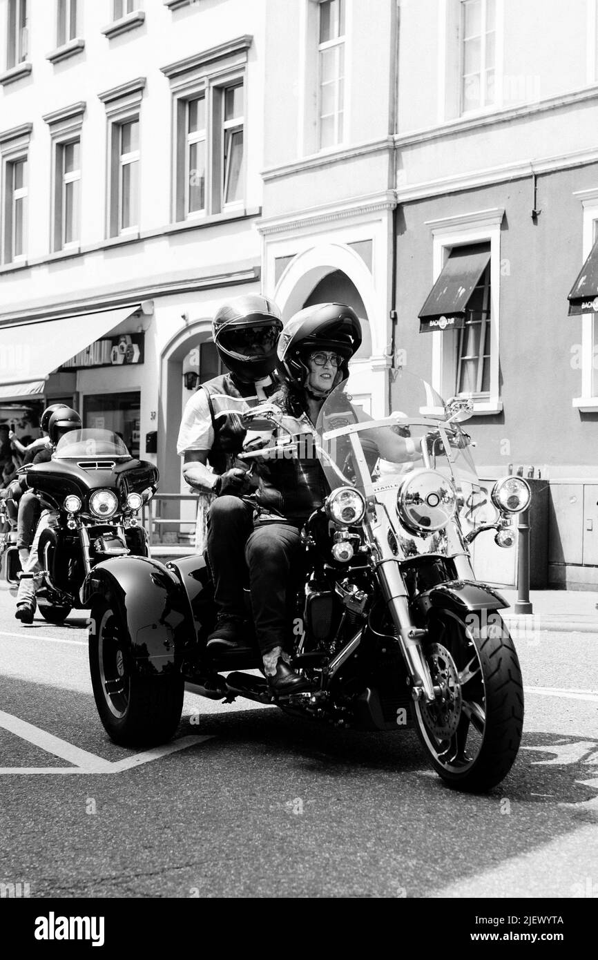 Magic Bikes Rudesheim, one of Europe's biggest Harley Davidson events in the Rhine Valley world heritage region. Harley & vintage bike rally, Germany Stock Photo