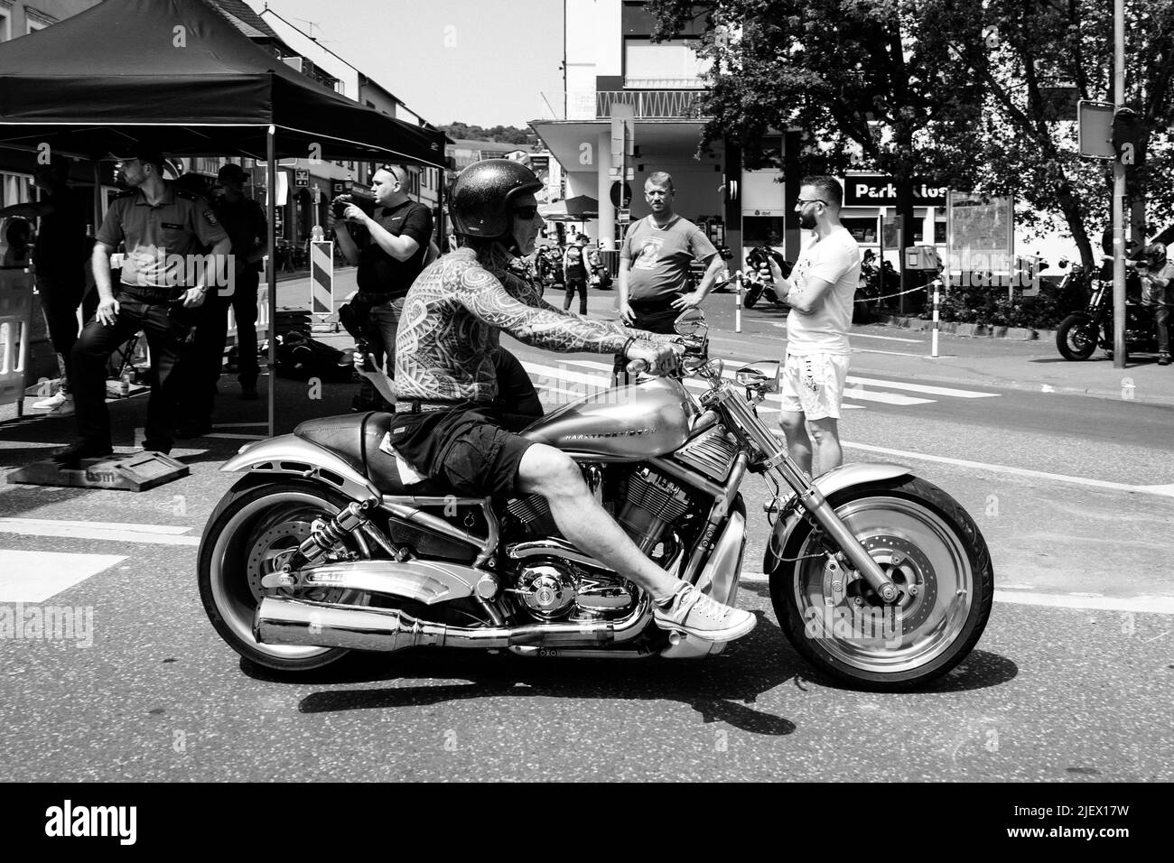 Magic Bikes Rudesheim, one of Europe's biggest Harley Davidson events in the Rhine Valley world heritage region. Harley & vintage bike rally, Germany Stock Photo