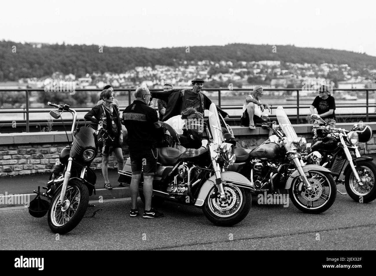 Magic Bikes Rudesheim, one of Europe's biggest Harley Davidson events in the Rhine Valley world heritage region. Harley & vintage bike rally, Germany Stock Photo