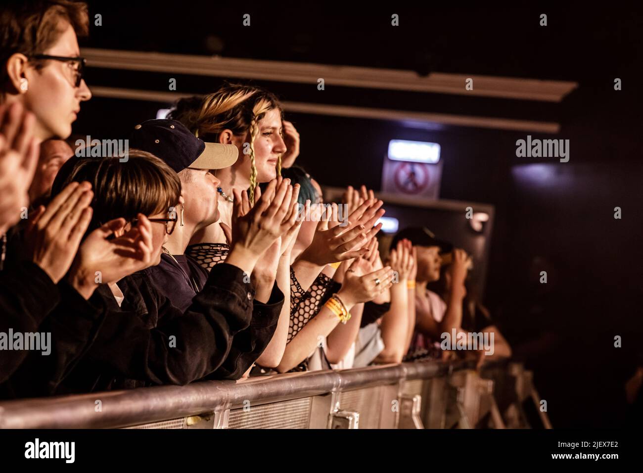 Crowd clapping at Golden Touch Festival, Portsmouth at The Wedgewood Rooms on 11th June 2022 Stock Photo