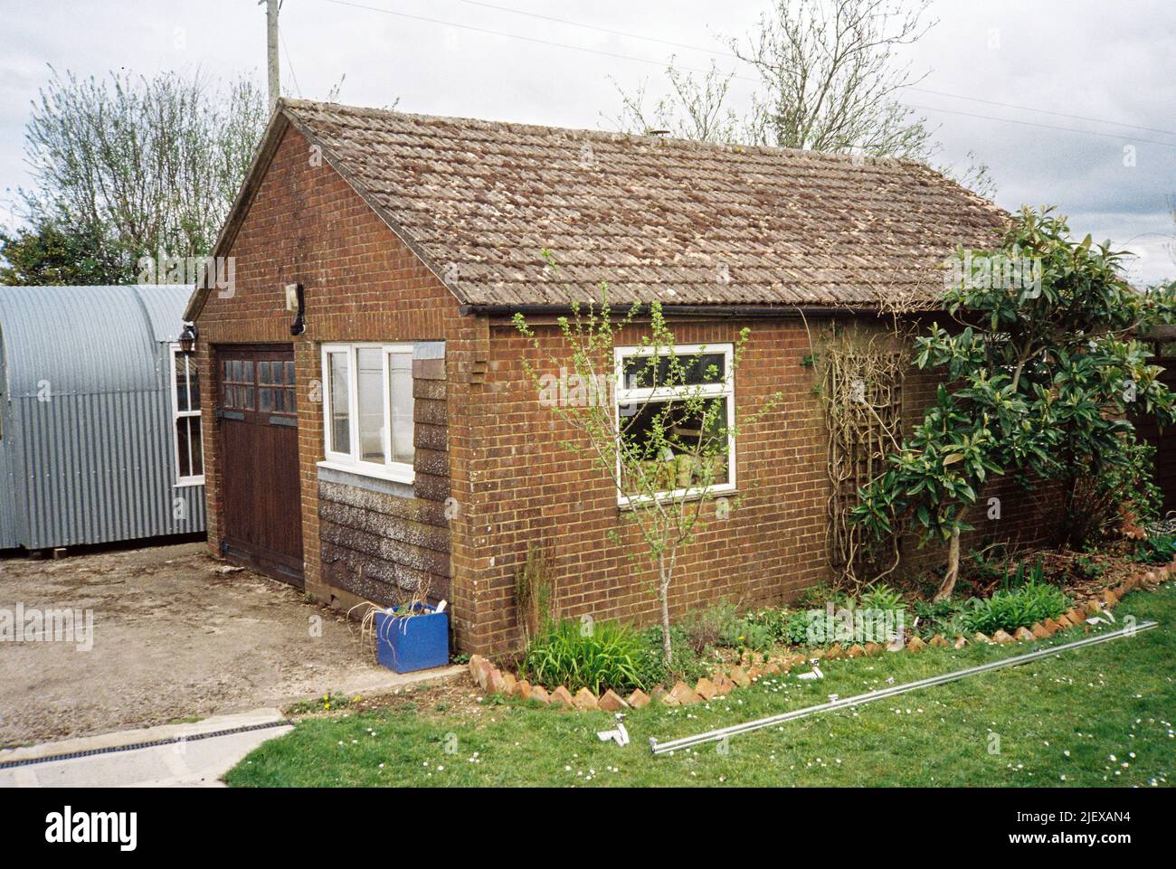 Prior to solar panels being installed on garage roof, Hampshire